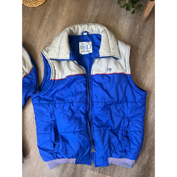 Women's Ocean Pacific Blue Gray Puffer Vest XL - Picture 7 of 10